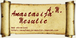 Anastasija Mesulić vizit kartica